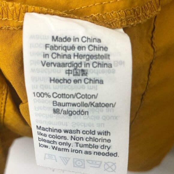 Madewell yellow long wide sleeve smock style tunic top, size medium. - Picture 9 of 13